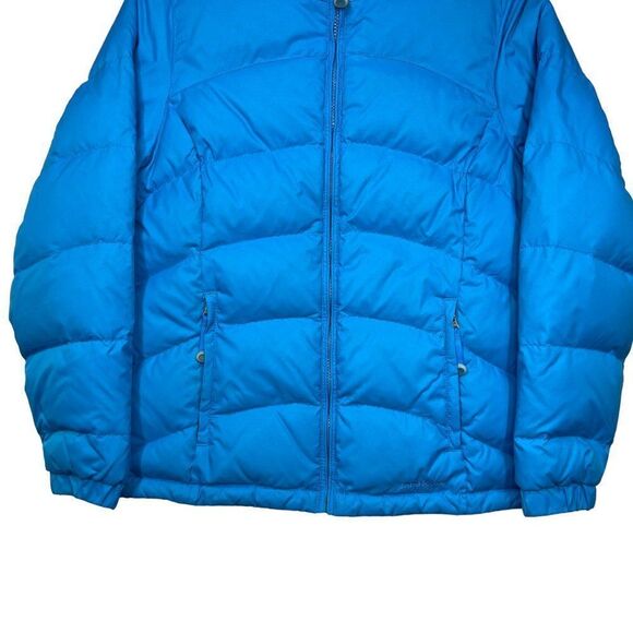 L.L. Bean Jacket Women's Size Small Blue Full Zip Goose Down Puffer Winter Coat - Picture 3 of 8